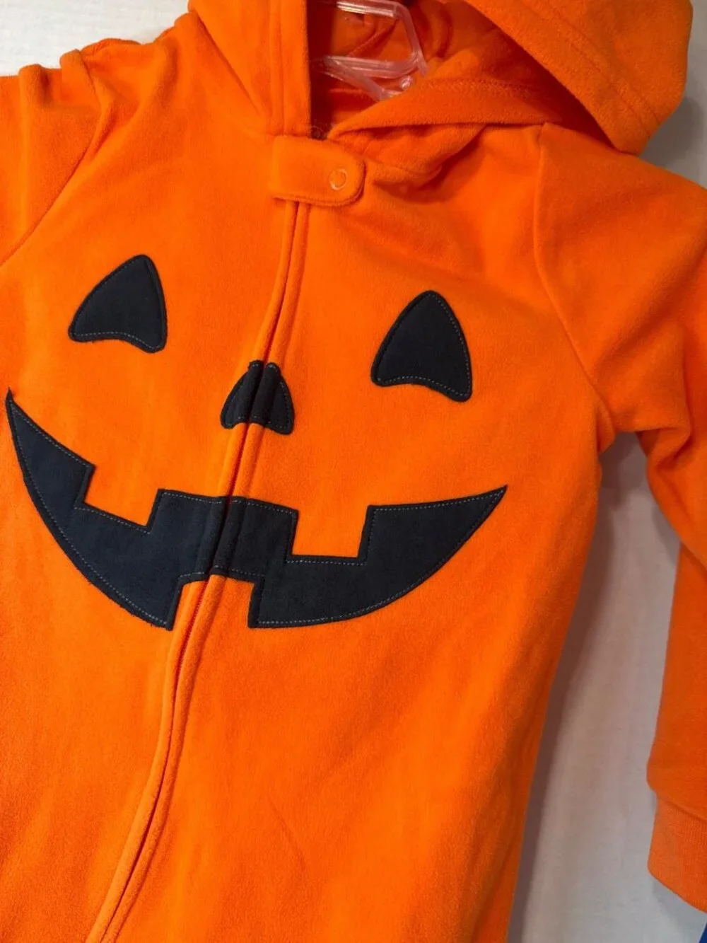 Carter's NWT 4T 5T unisex boys girls Pumpkin one piece pajamas fleece Halloween